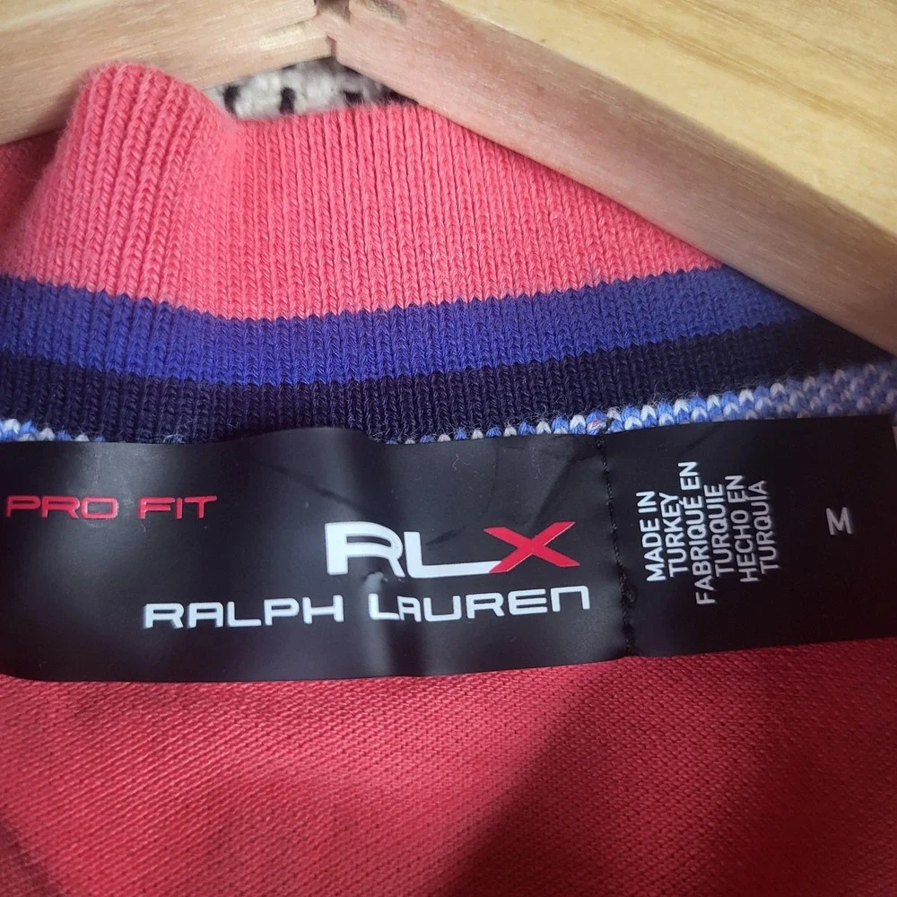 Ralph Lauren RLX Polo‎ Shirt Mens Medium Pink Pro Fit Golf Athletic Performance